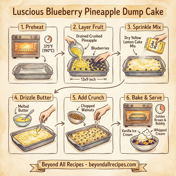 Luscious Blueberry Pineapple Dump Cake instructions