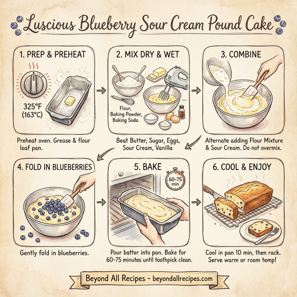 Luscious Blueberry Sour Cream Pound Cake instructions