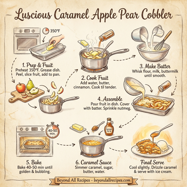 Luscious Caramel Apple Pear Cobbler instructions