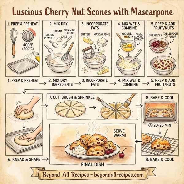Luscious Cherry Nut Scones with Mascarpone instructions