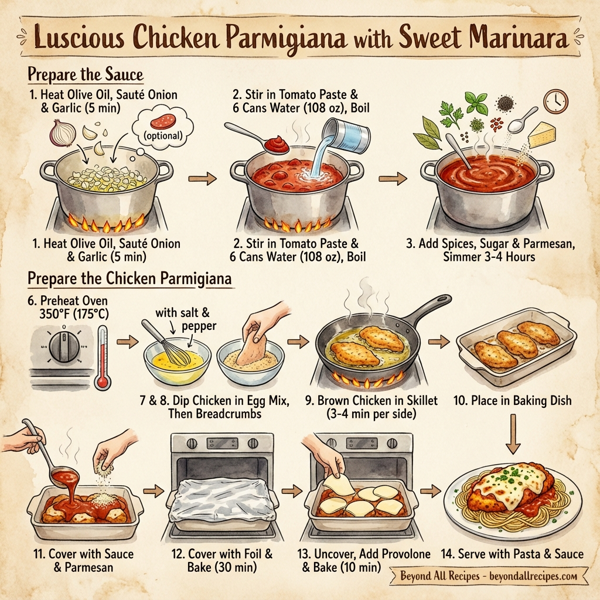 Luscious Chicken Parmigiana with Sweet Marinara instructions