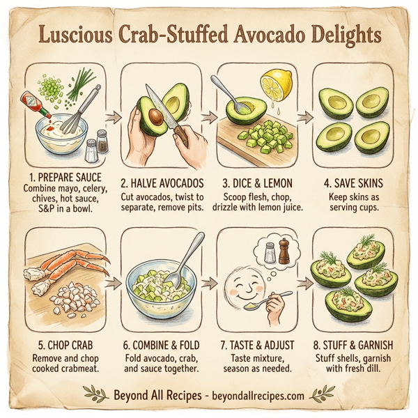Luscious Crab-Stuffed Avocado Delights instructions