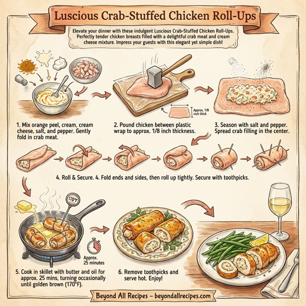 Luscious Crab-Stuffed Chicken Roll-Ups instructions