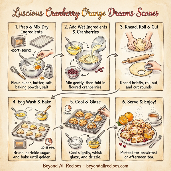 Luscious Cranberry Orange Dreams Scones instructions