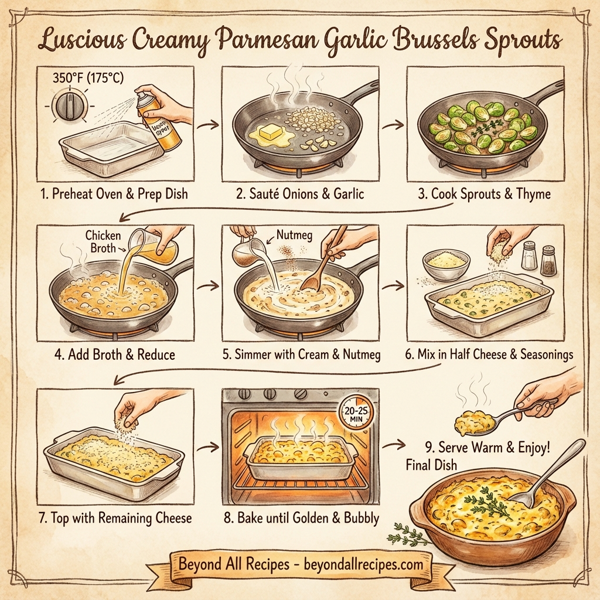 Luscious Creamy Parmesan Garlic Brussels Sprouts instructions