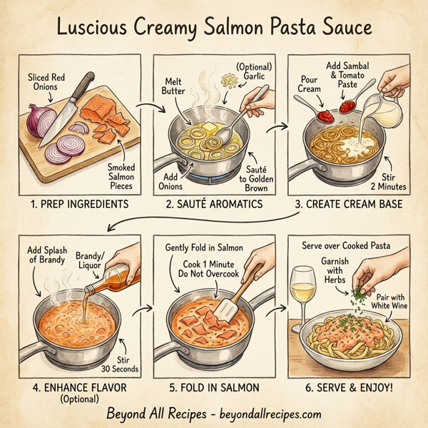 Luscious Creamy Salmon Pasta Sauce instructions