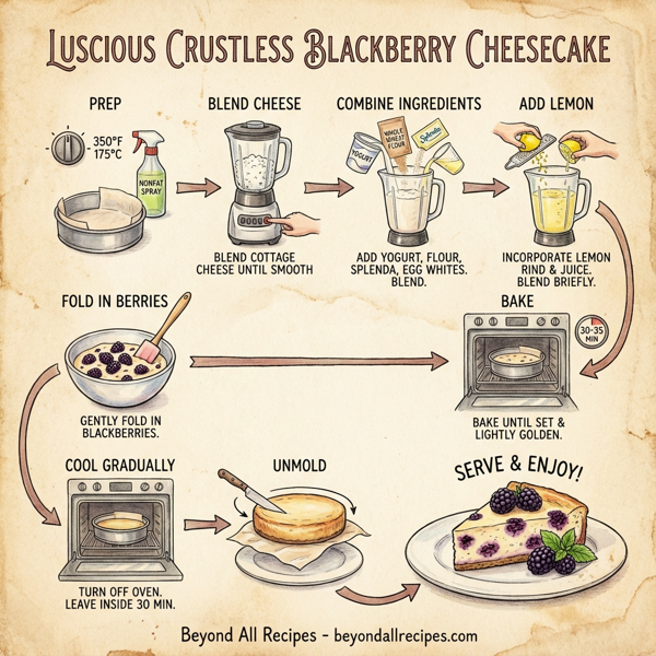 Luscious Crustless Blackberry Cheesecake instructions