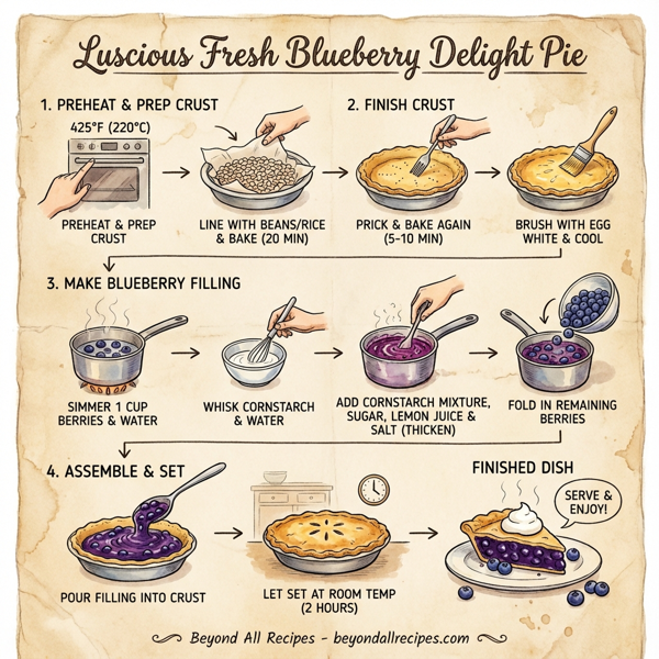 Luscious Fresh Blueberry Delight Pie instructions
