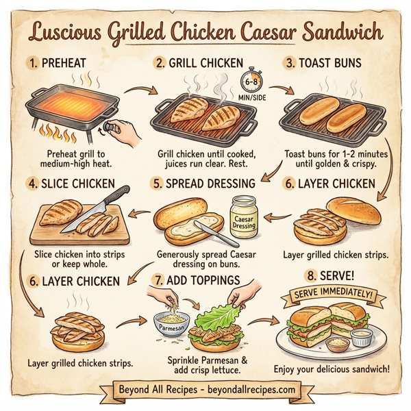Luscious Grilled Chicken Caesar Sandwich instructions