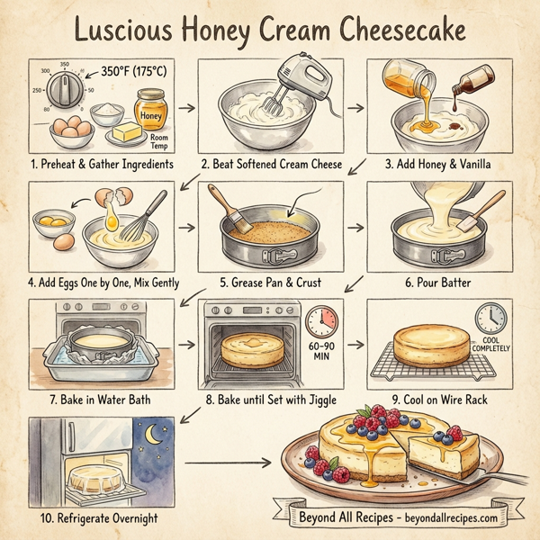 Luscious Honey Cream Cheesecake instructions