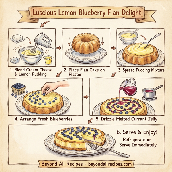Luscious Lemon Blueberry Flan Delight instructions