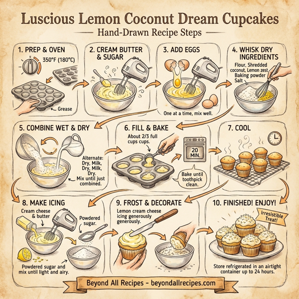 Luscious Lemon Coconut Dream Cupcakes instructions