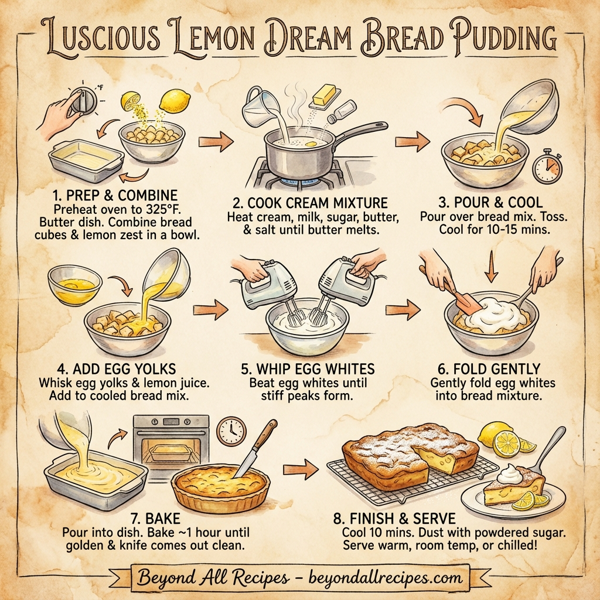Luscious Lemon Dream Bread Pudding instructions