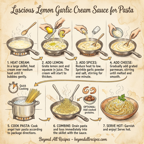 Luscious Lemon Garlic Cream Sauce for Pasta instructions