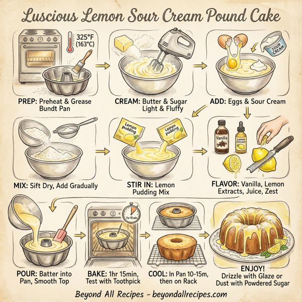 Luscious Lemon Sour Cream Pound Cake instructions