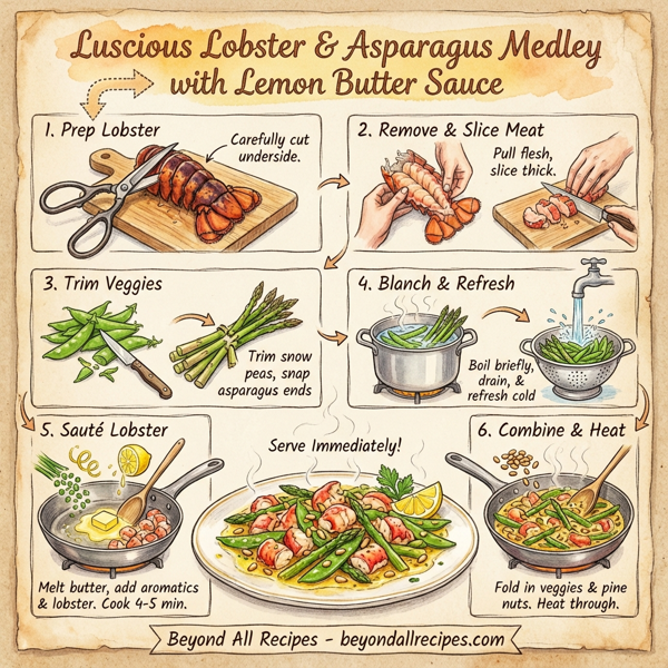 Luscious Lobster and Asparagus Medley with Lemon Butter Sauce instructions