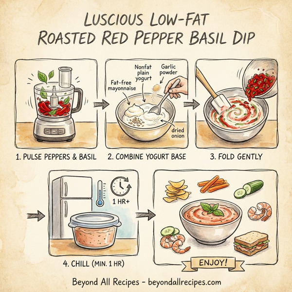 Luscious Low-Fat Roasted Red Pepper Basil Dip instructions
