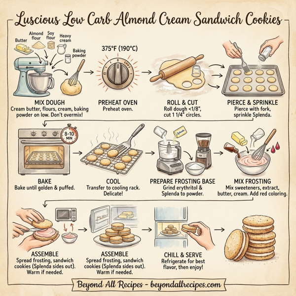 Luscious Low Carb Almond Cream Sandwich Cookies instructions