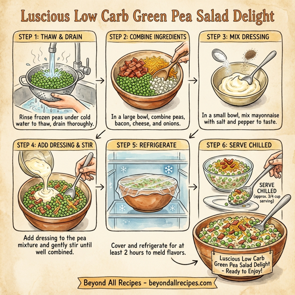 Luscious Low Carb Green Pea Salad Delight instructions