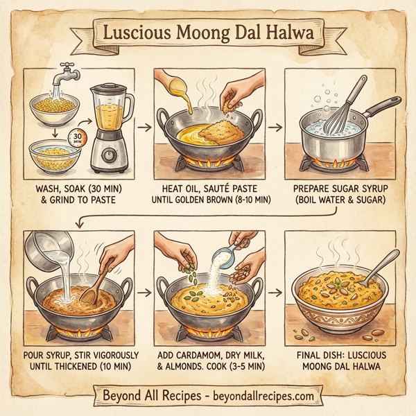 Luscious Moong Dal Halwa instructions