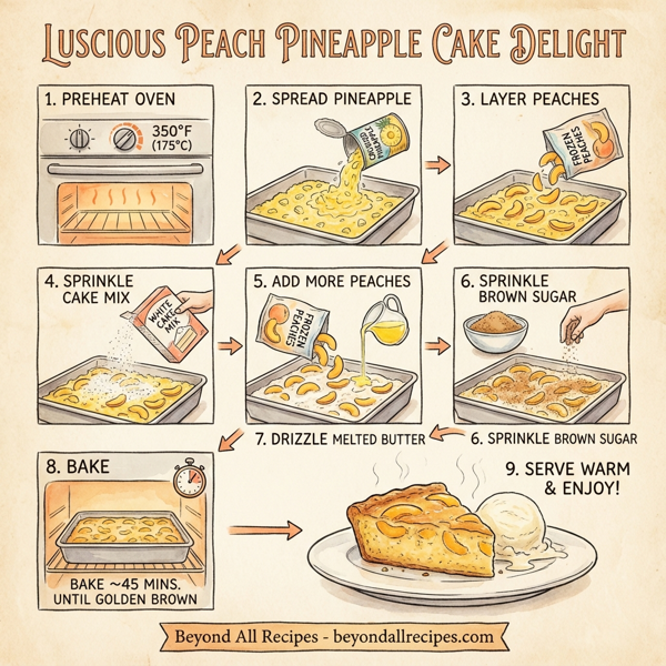 Luscious Peach Pineapple Cake Delight instructions
