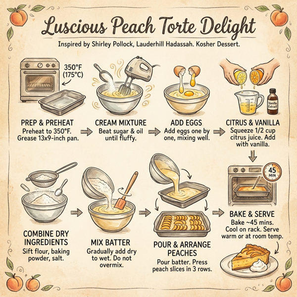 Luscious Peach Torte Delight instructions