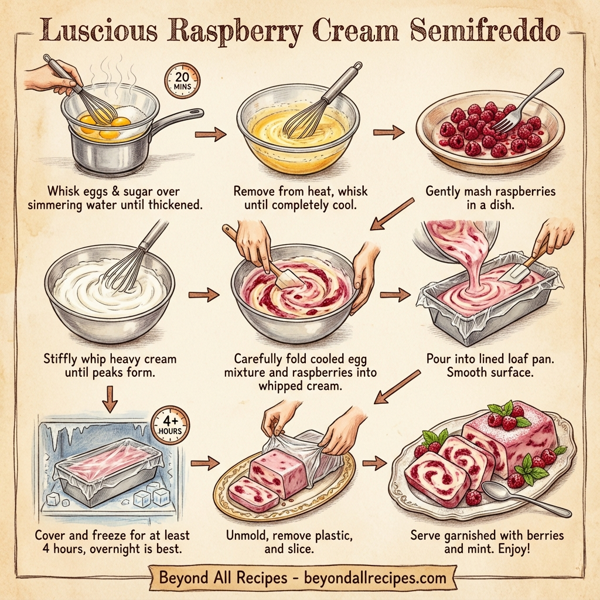 Luscious Raspberry Cream Semifreddo instructions