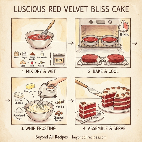 Luscious Red Velvet Bliss Cake instructions