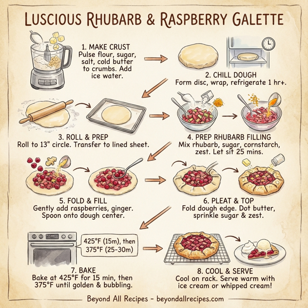 Luscious Rhubarb and Raspberry Galette instructions