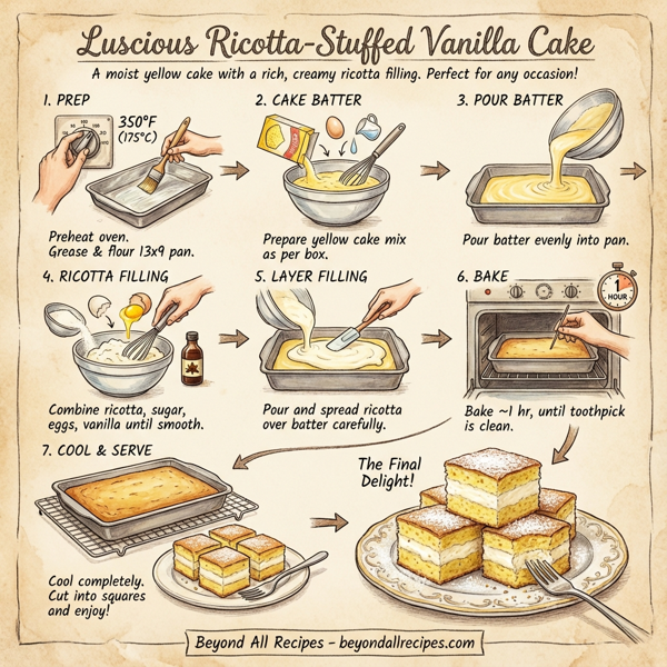 Luscious Ricotta-Stuffed Vanilla Cake instructions