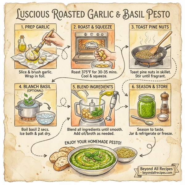 Luscious Roasted Garlic & Basil Pesto instructions