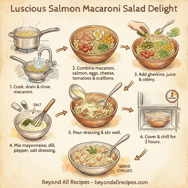 Luscious Salmon Macaroni Salad Delight instructions