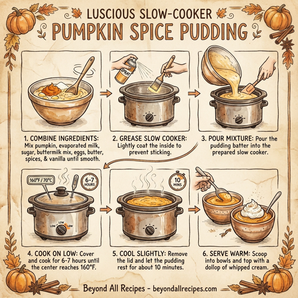 Luscious Slow-Cooker Pumpkin Spice Pudding instructions