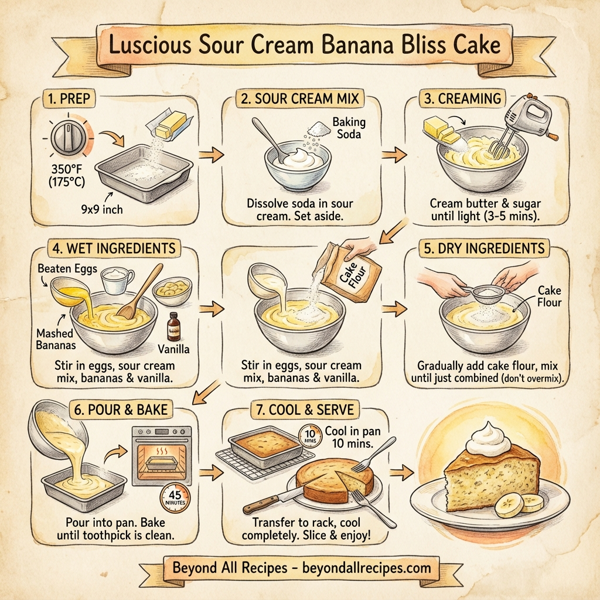 Luscious Sour Cream Banana Bliss Cake instructions
