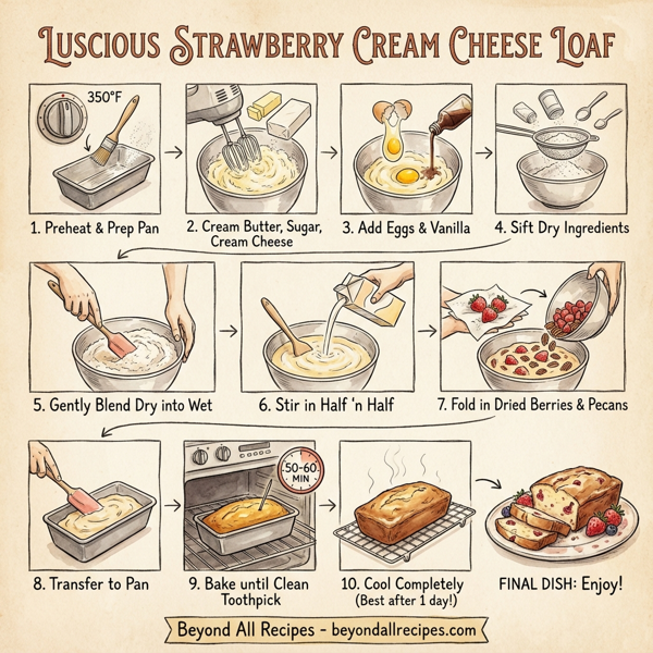 Luscious Strawberry Cream Cheese Loaf instructions