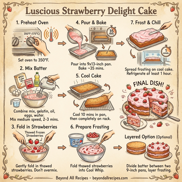 Luscious Strawberry Delight Cake instructions