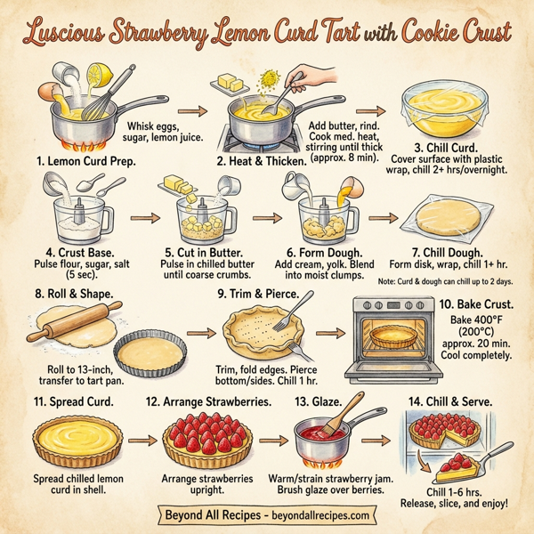 Luscious Strawberry Lemon Curd Tart with Cookie Crust instructions