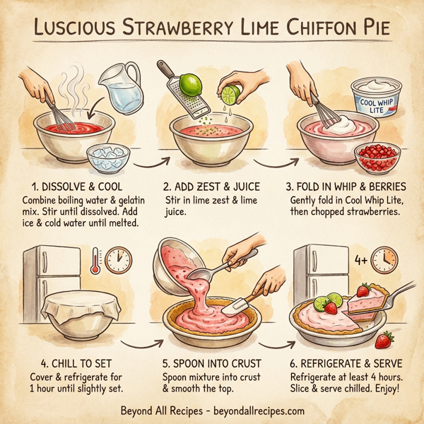Luscious Strawberry Lime Chiffon Pie instructions