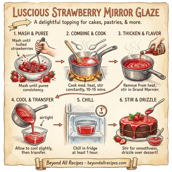Luscious Strawberry Mirror Glaze instructions