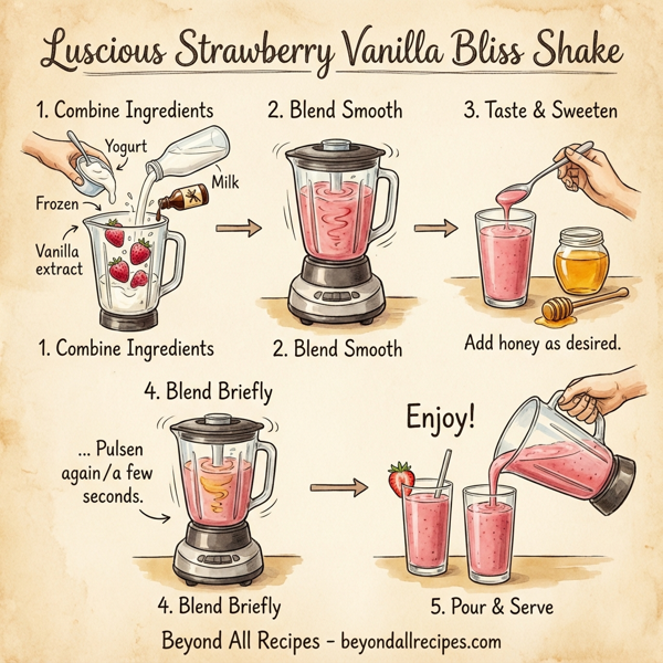 Luscious Strawberry Vanilla Bliss Shake instructions