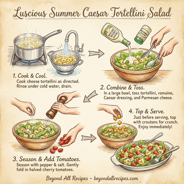 Luscious Summer Caesar Tortellini Salad instructions