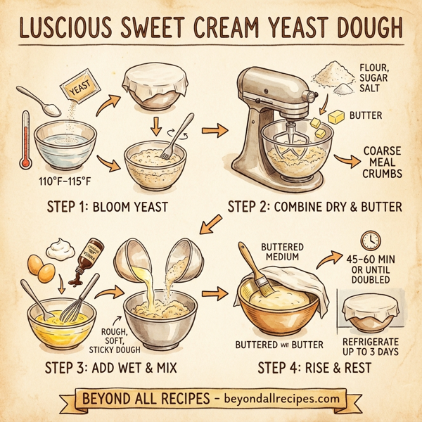 Luscious Sweet Cream Yeast Dough instructions