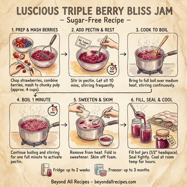 Luscious Triple Berry Bliss Jam instructions