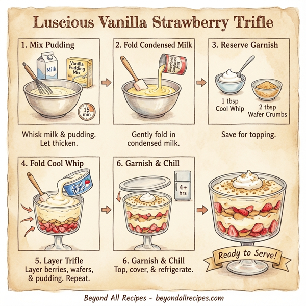 Luscious Vanilla Strawberry Trifle instructions