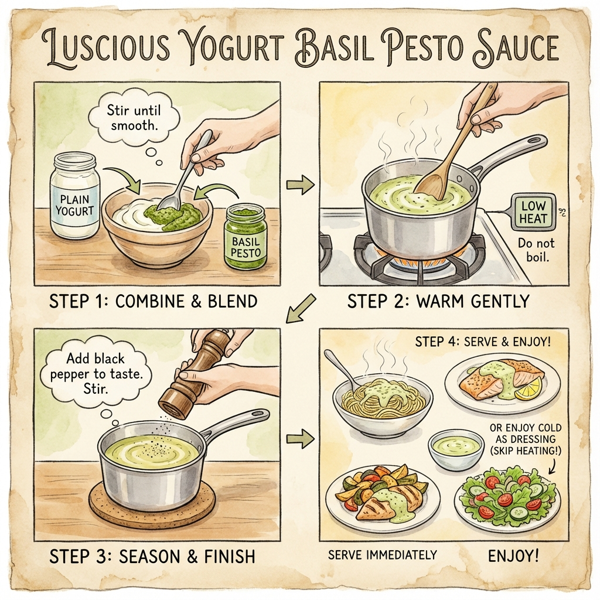 Luscious Yogurt Basil Pesto Sauce instructions