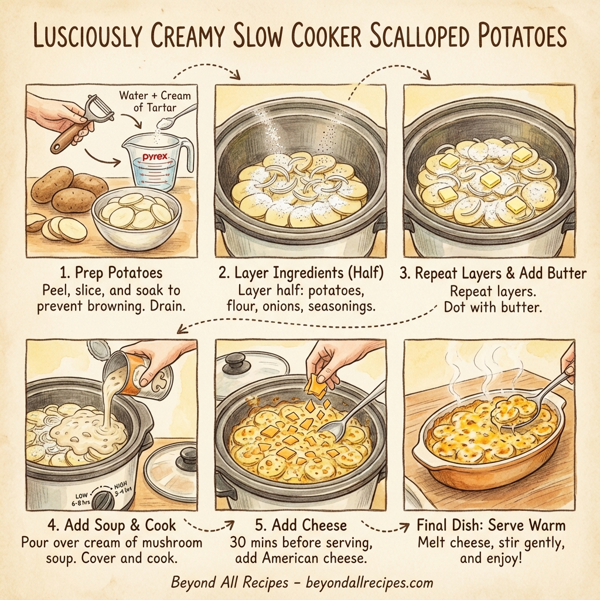 Lusciously Creamy Slow Cooker Scalloped Potatoes instructions