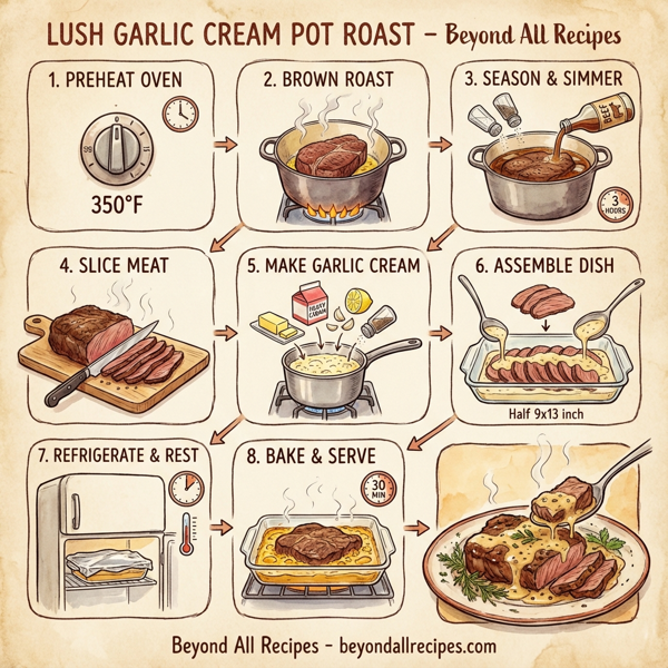 Lush Garlic Cream Pot Roast instructions