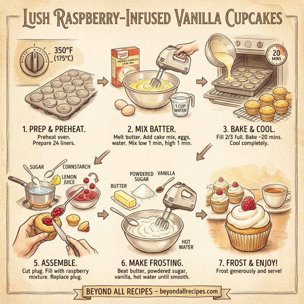 Lush Raspberry-Infused Vanilla Cupcakes instructions