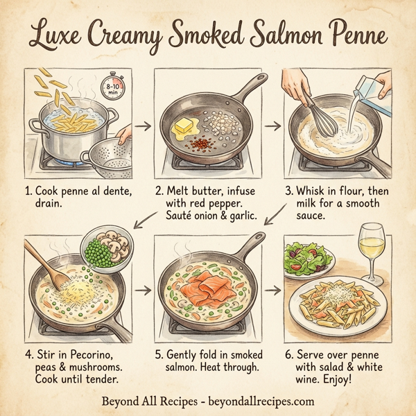 Luxe Creamy Smoked Salmon Penne instructions