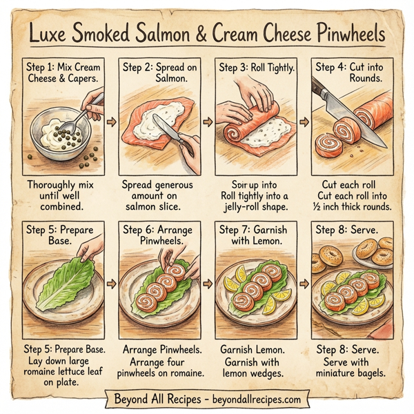 Luxe Smoked Salmon & Cream Cheese Pinwheels instructions